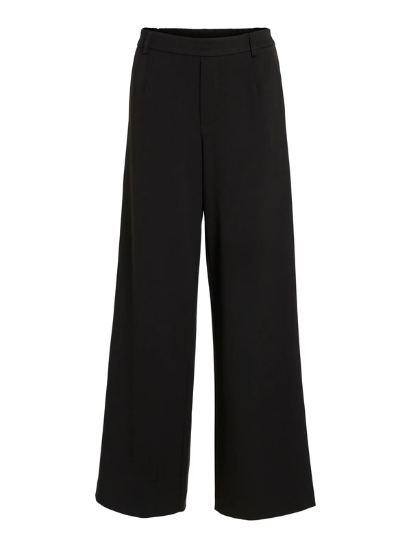 Vila Female Wide Leg High Waist Trousers, Black, 14