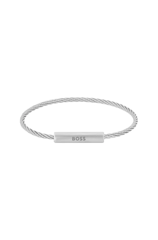 BOSS Jewelry Men's ALEK Collection Wire Bracelet in Stainless Steel - 1580387