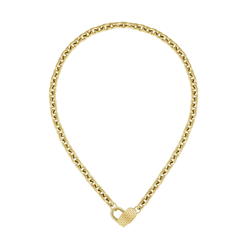 BOSS Jewelry Women's DINYA Collection Chain Necklace in Yellow Gold with a Heart Charm - 1580417