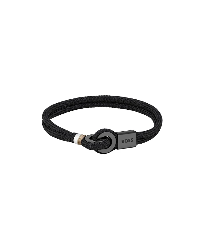 BOSS Jewelry Men's THAD SPORT Collection Nylon Bracelet Black - 1580472S - Image 1