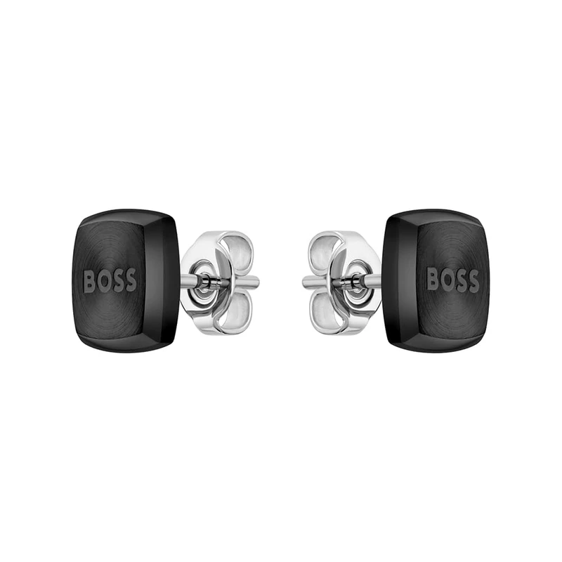 BOSS Jewelry Men's YANN Collection Stud Earrings with Black Ion Plating (IP) - 1580474