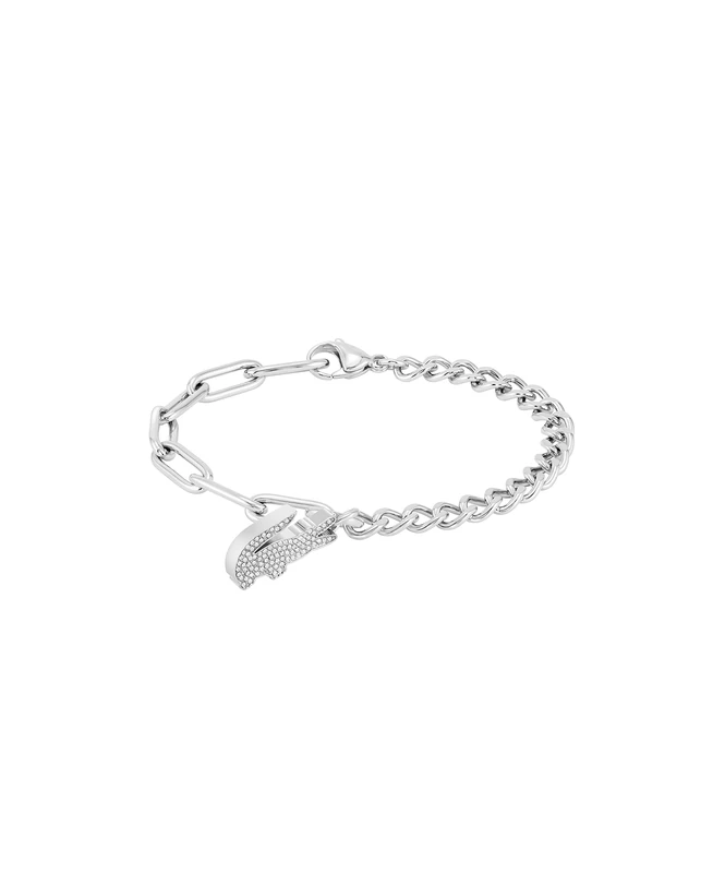 Lacoste Women's CROCODILE Collection Chain Bracelet in Stainless Steel with a Crocodile-Shaped Charm - 2040146