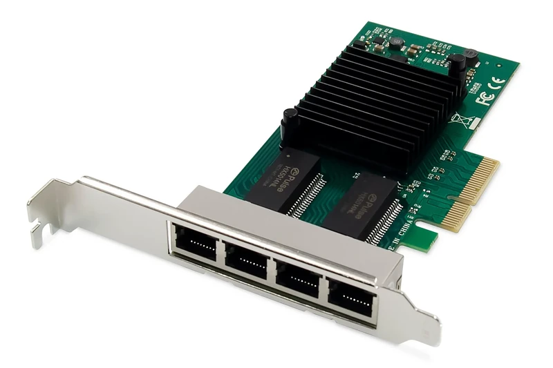 DIGITUS Gigabit Ethernet Server Network Card - 4 Port RJ45 - NIC - Intel I350 - halogen-free - 10/100/1000 Mbps