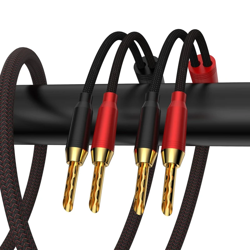 Brollitest 1 Pair 2M High End Speaker Cable, Flexible Speaker Cable,Speaker Cables With Banana Plugs