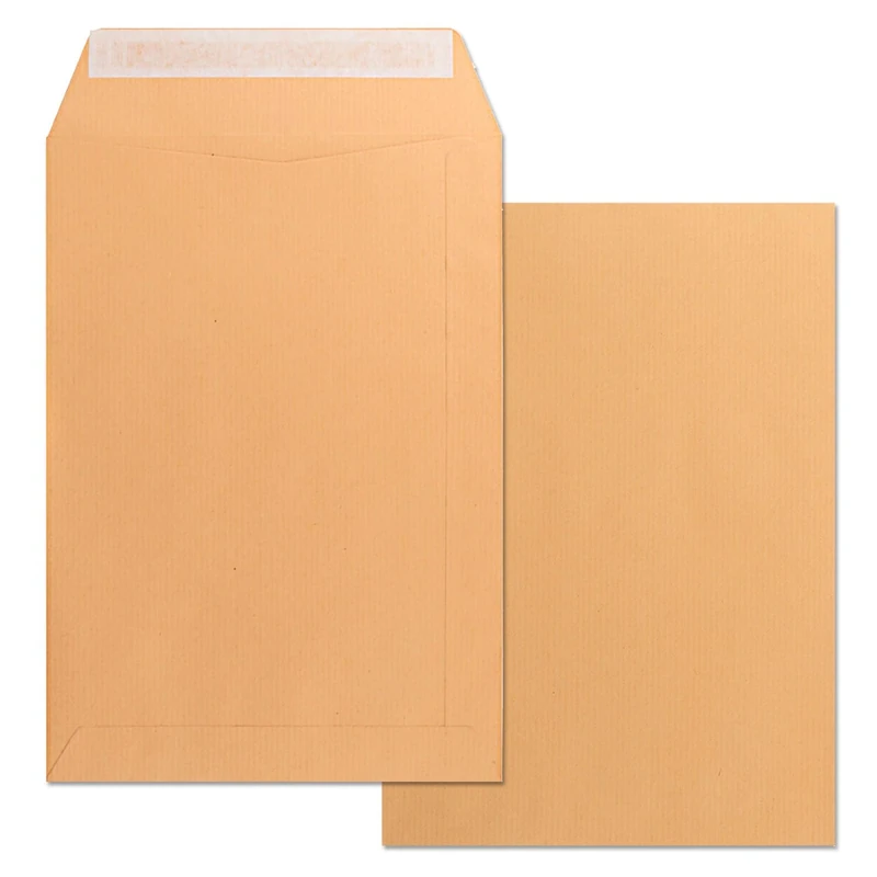 Paper Envelopes, Kraft Envelopes, Size DIN C4, 229 x 324 mm, Paper Envelope with Silicone Strips for Invitations, Shipping or Storage, m-office (Pack of 250, 229 x 324 mm)
