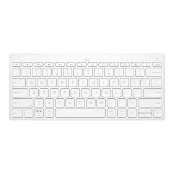 HP 350 – Compact Wireless Keyboard Multi-Device (Bluetooth 5.2, Windows, MacOS, iPadOS, Chrome OS, Android, iOS) Qwerty, White