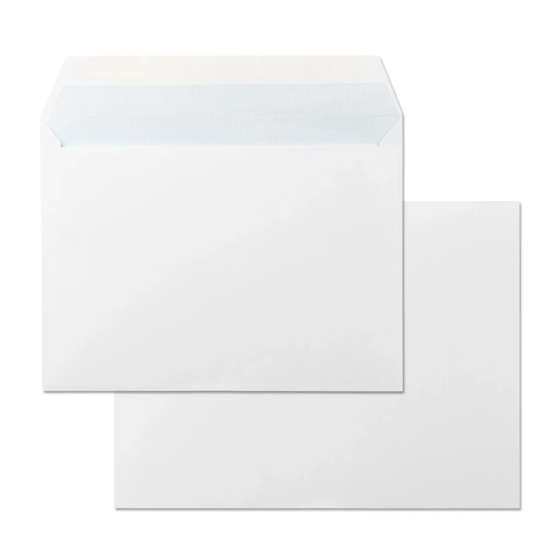 Paper Envelopes, White Paper, Quarter Size 176 x 231 mm, Silicone Strip Envelope for Documents, Shipping or Storage · m-office (500 pcs, 6.929x) 9.094 in