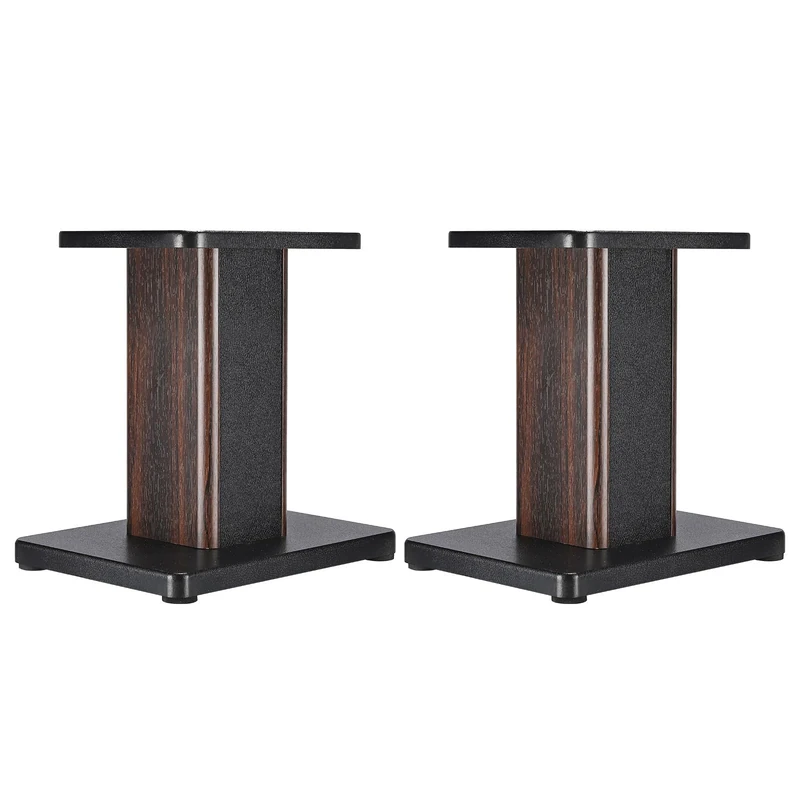 sourcing map Wood Grain Speaker Stands 1 Pair 11.8 Inch (30cm) Universal Small Speaker Stand Hollowed Stands Enhanced Audio Listening for Home Theaters Cinema