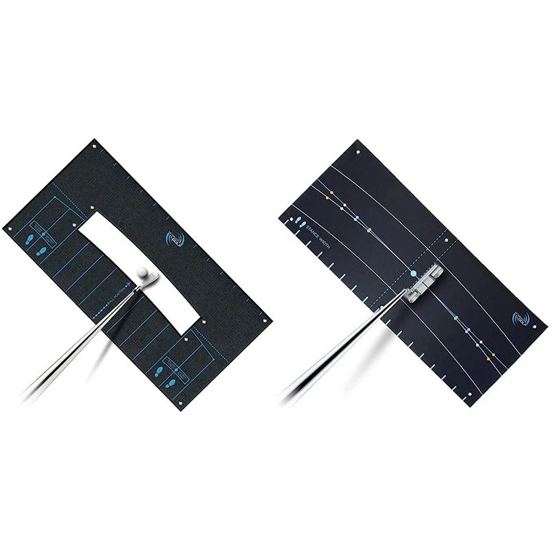 ME AND MY GOLF Ball Striker Alignment Towel - Includes Instructional Training Videos, Black & Stroke Trainer - Putting Arc and Aim Target - Includes Instructional Training Videos, Black