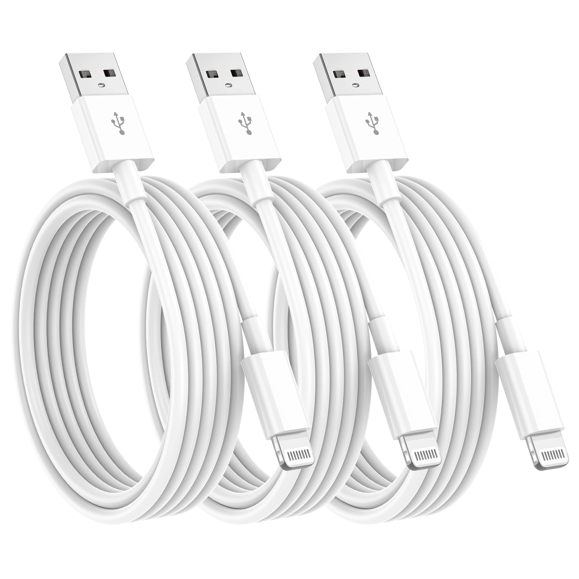 3Pack for Apple iPhone Charger Cable 2M, USB A to Cable Lead 2 Meters, Fast Charging Phone Long Cables for iPhone 14 Pro Max 13 12 11 SE2 Xs Max XR X 8 Plus 7 6 Plus 5s SE