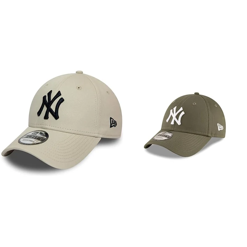 New Era New York Yankees 9forty Adjustable Cap League Essential Stone - One-Size & New York Yankees 9forty Adjustable Cap League Essentials Olive Med - One-Size