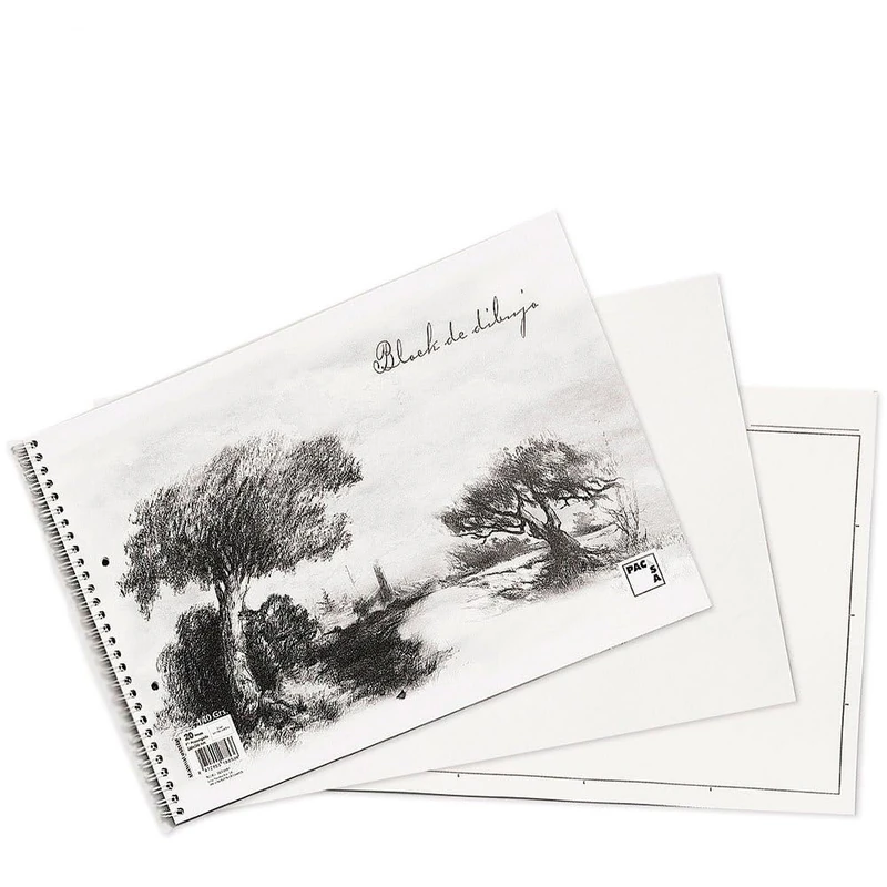 Pack of 10 Pads Drawing Plastic Cover Folio Long Smooth 20 Sheets 140 g - Image 1