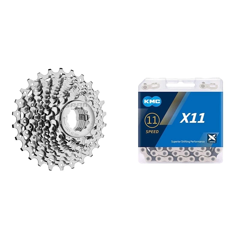 SRAM PG1170 11 Speed Cassette 11-36 & KMC X11 11 Speed Chain (Packaging may vary), Silver / Black, 118 Link