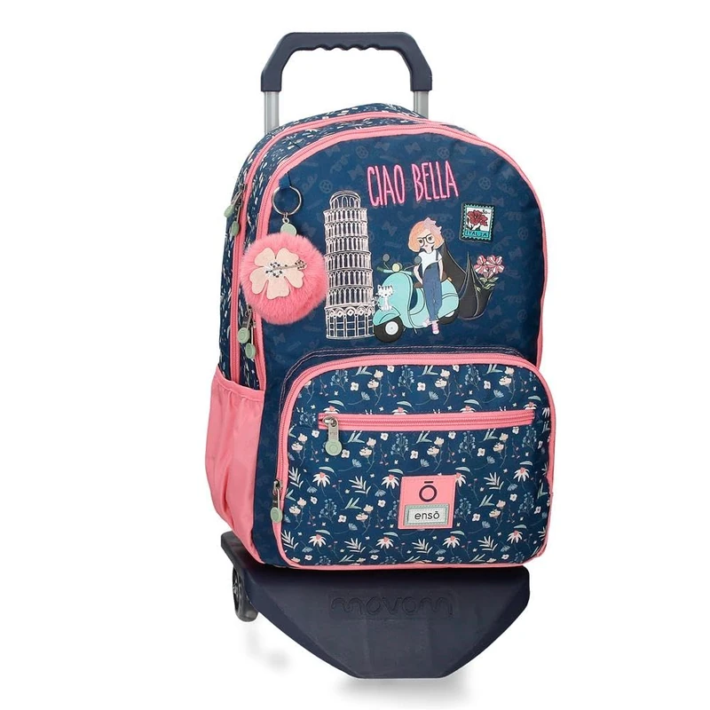 Enso Ciao Bella Multicolor Polyester Backpacks for Kids, blue, standard size, Backpack and trolley