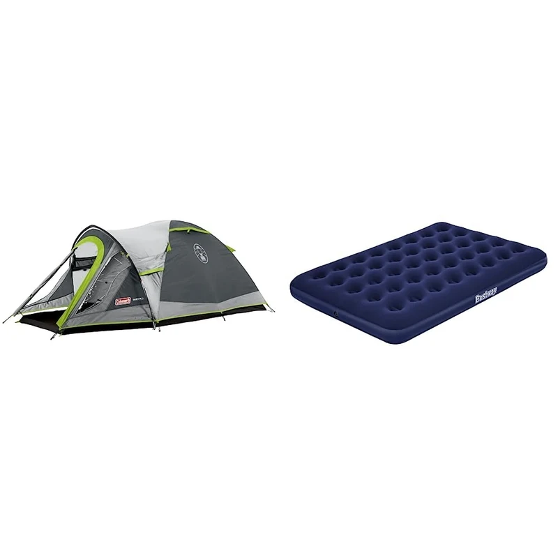 Coleman Darwin 2 Plus Tent, compact 2 man dome tent, light 2 person camping and hiking tent & Bestway Pavillo Double Air Bed | Inflatable Outdoor, Indoor Airbed, Quick Inflation