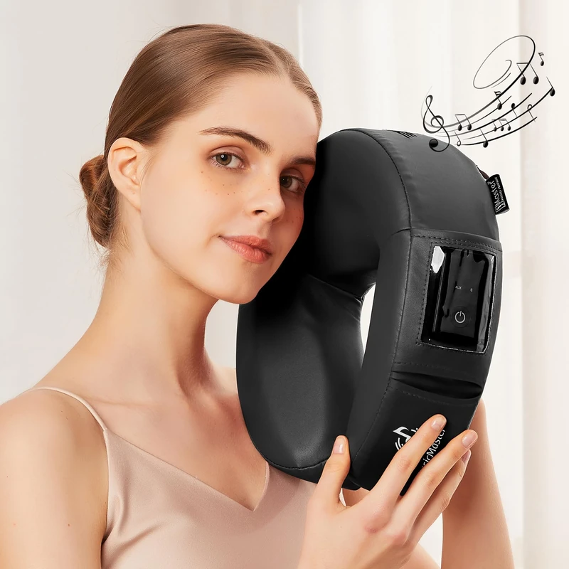 Music Master Crescent Round High Fidelity Sound Face Cradle Cushion- Bluetooth Massage Pillow-Music Headrest Cushion Pad Musical Neck Support for Massage Tables.