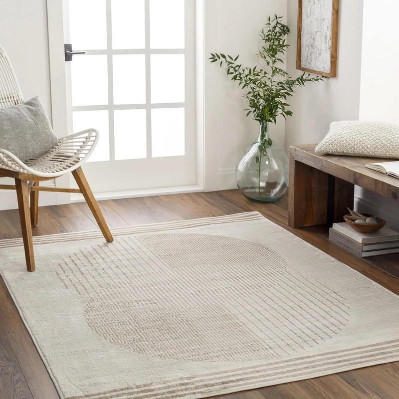 Livabliss Mombasa- Living Room Boho Large - Bedroom 120 x 170 cm - Rug for Dining Room with Geometric Pattern, Scandinavian Living Room Modern in Beige and Brown