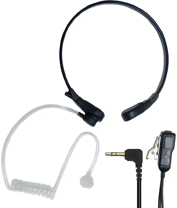 Handsfree Covert Acoustic Tube Throat Mic Headset with PTT/VOX for Binatone Two way Radios (6 Headsets)