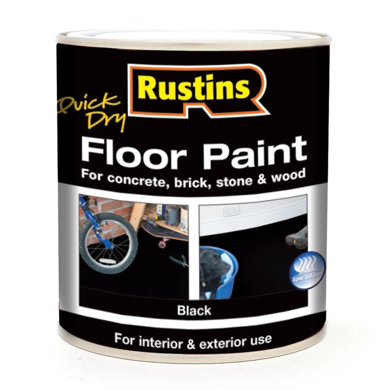 RUSTINS Quick Dry Floor Paint Black 1ltr