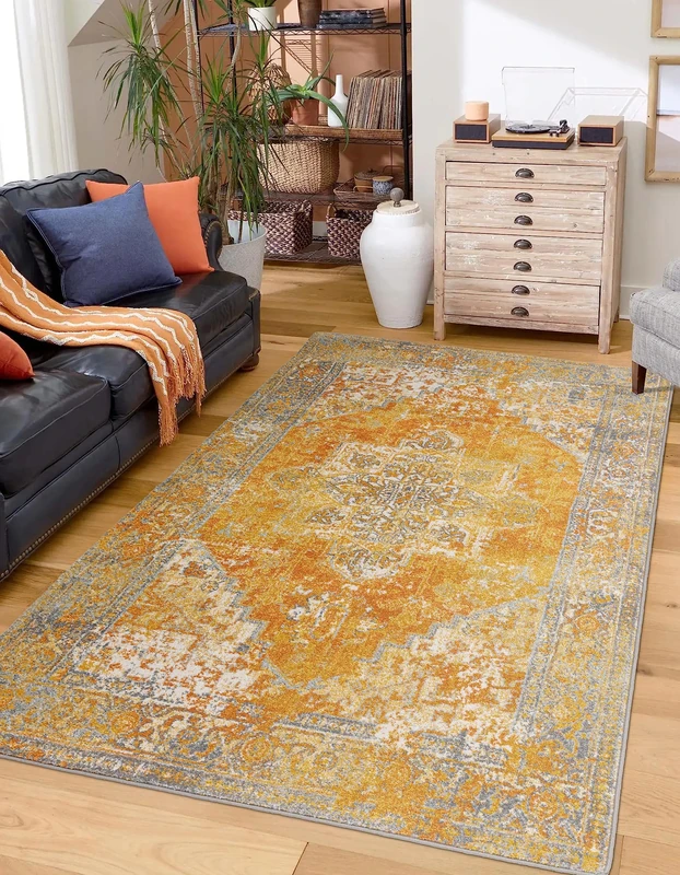 Asiatic Edits Low Pile Vintage Burnt Orange Indoor Rug for Living room, Bedroom, Conservatory, Hallway, Large Area, Easy to Clean, Area Rugs - Non Shedding 160x230cm