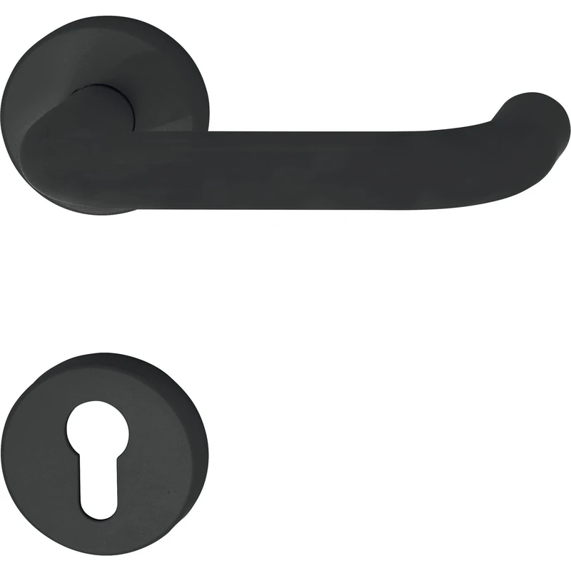 HEWI 111PBR01.130 90 PZ, Black Handle Set 111-on Rosette, 38-48, matt