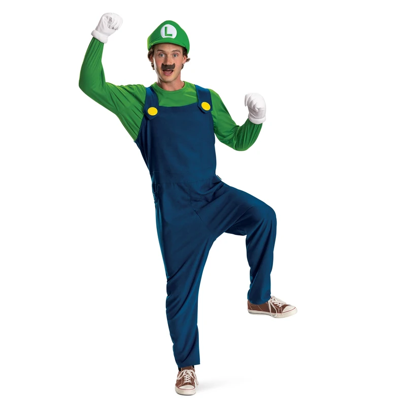 Disguise Unisex Luigi Costume, Official Super Mario Adult Unisex Costume and Accessories, Size S/M
