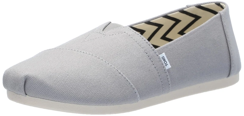 TOMS Women's Alpargata Classic Slip-On Espadrille, Drizzle Grey Recycled Cotton Canvas, 4.5 UK