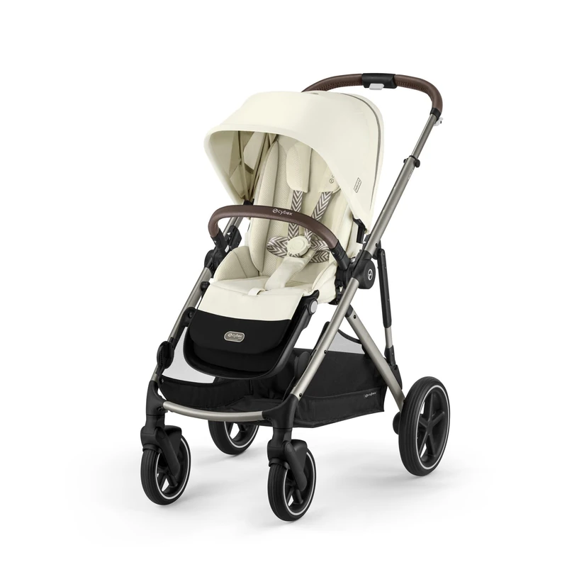 CYBEX Gold Gazelle S Stroller, from Birth to Approx. 4 Years, max. 22 kg (Single Mode) / 2X 22 kg (Duo Mode), All-in-1 System with 20+ configurations, Seashell Beige