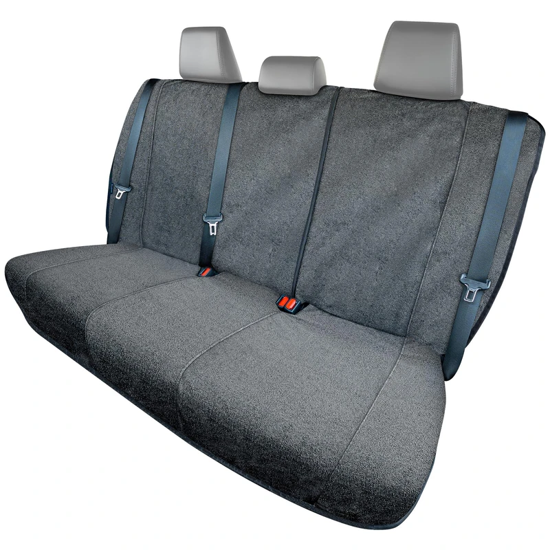 Season Guard Back Seat Towel Seat Cover for Cars; Great for After Gym Workouts, Dogs, and Outdoor Activities; Universal Fit for Cars SUVs Vans Trucks, EZ fit, Non Slip Grip, Grey