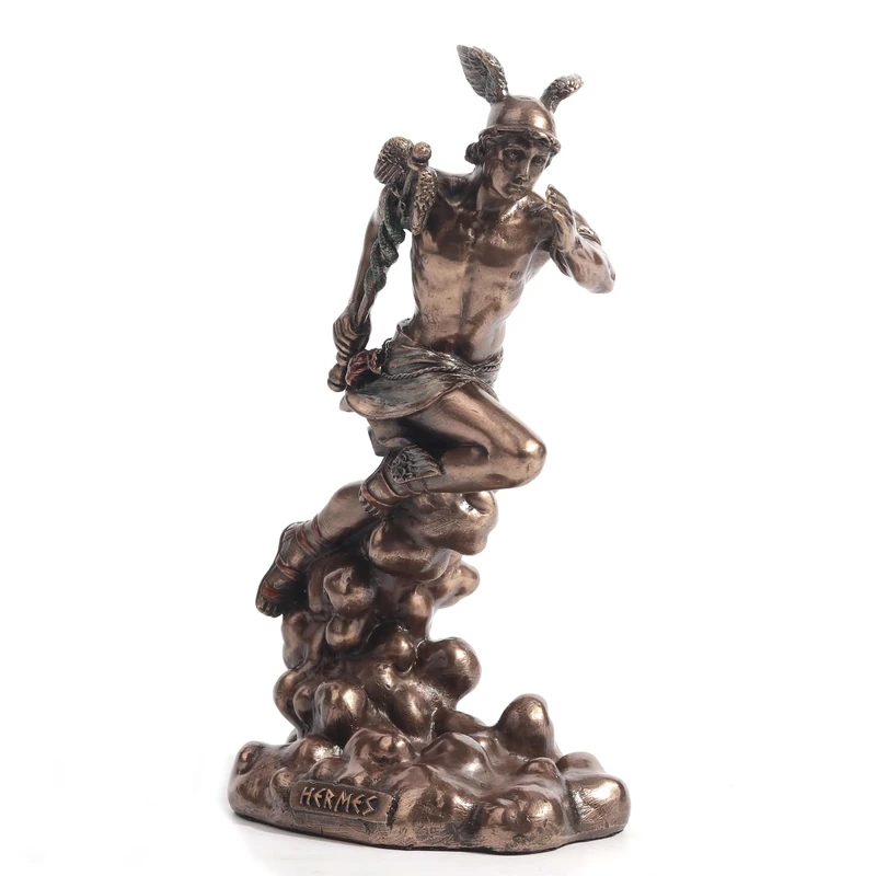 Veronese Design 6 1/8 Inch Hermes Greek Herald of The Gods Cold Cast Resin Bronze Finish Sculpture Figurine