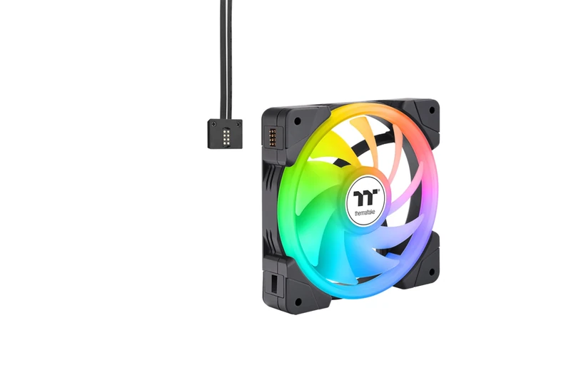 Thermaltake SWAFAN EX 14 ARGB PC Cooling Fan/ 3-Fan pcak/ 500~2000 RPM/Magnetic Connection/Reversable Blades/sync with MB RGB Software/ 140mm / Black