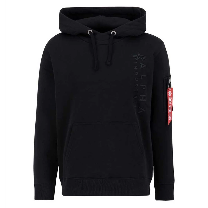Alpha Industries Men's EMB Hoody Hooded Sweat Sweatshirt, Black, 3XL