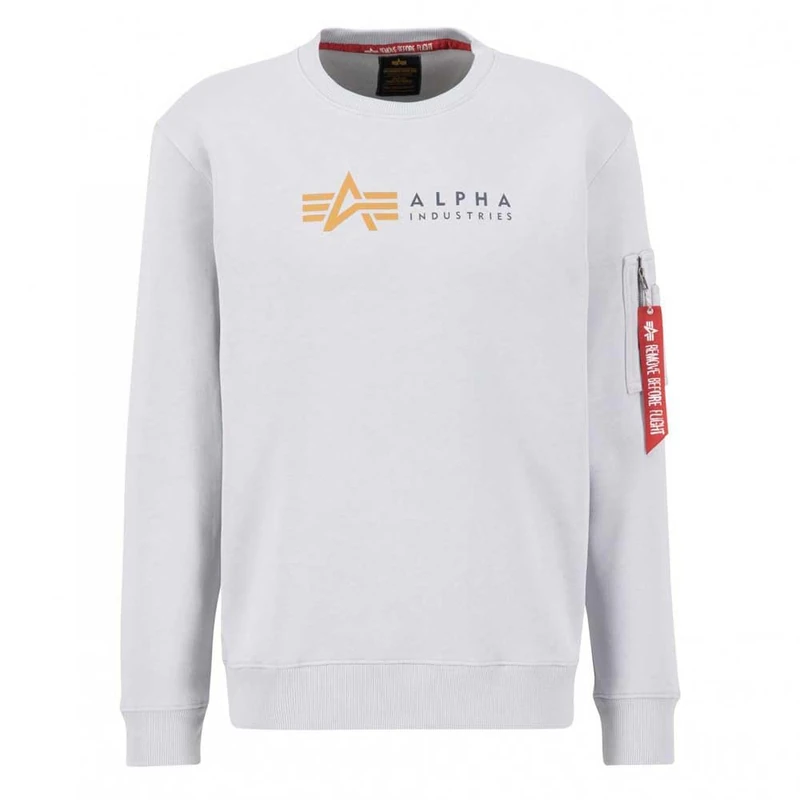Alpha Industries Men's Alpha Label Sweatshirt, Pastel Grey, XL