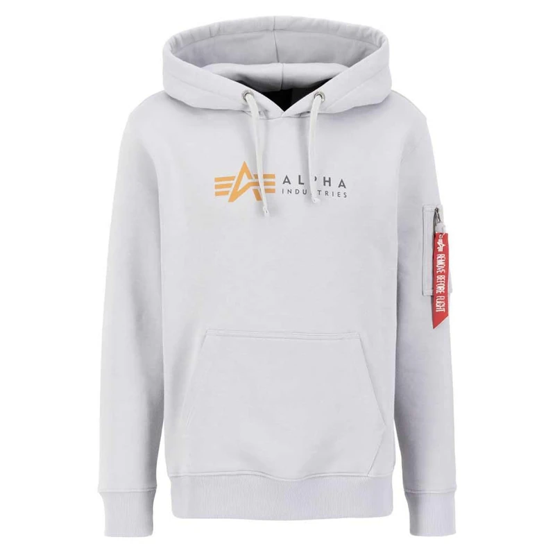 Alpha Industries Alpha Label Hooded Sweat for Men Pastel Grey