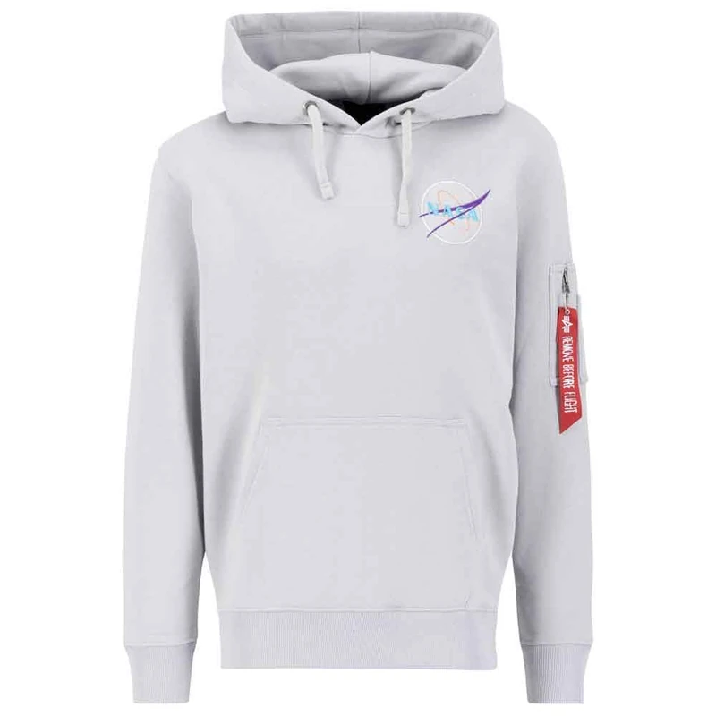 Alpha Industries Men's Dark Side Hoody Hooded Sweatshirt, Pastel Grey, M