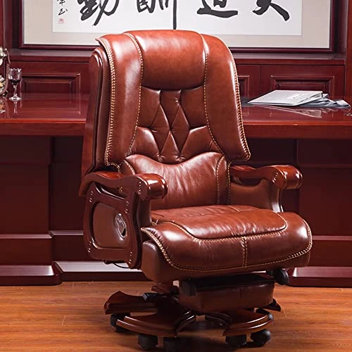 Big and Tall Bonded LeatherReclining Office Chair Task Chair,Managerial Computer Desk Chair Flip Up Armrest Big Tall with Adjustable Lumbar Support High Back Executive Task Swivel Leather Chair