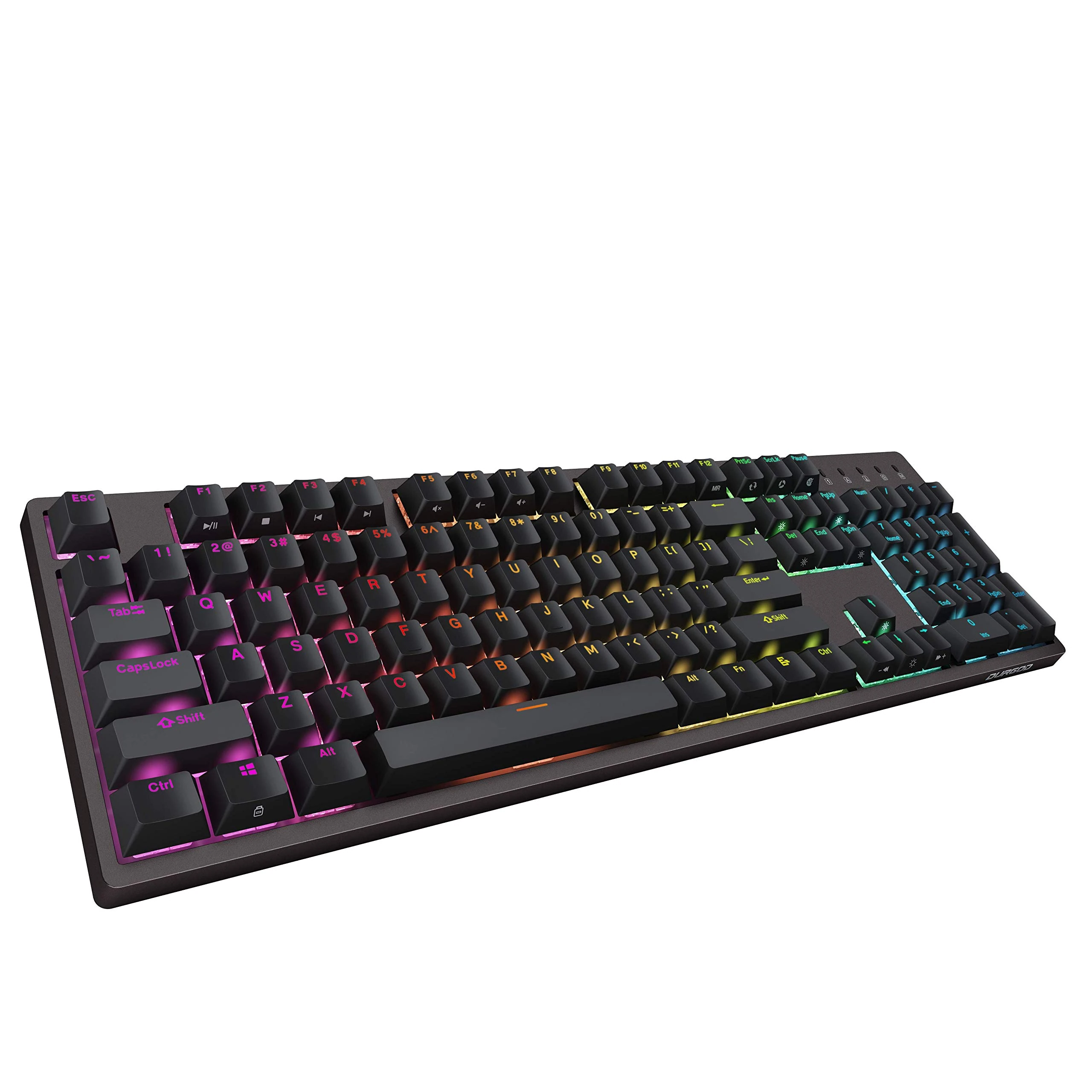 DURGOD Taurus K310 RGB Mechanical Keyboard | 105 keys Full Size | USB C Wired | Doubleshot PBT Keycaps | Windows & Mac | ISO UK Layout (Nebula RGB, Cherry Red)