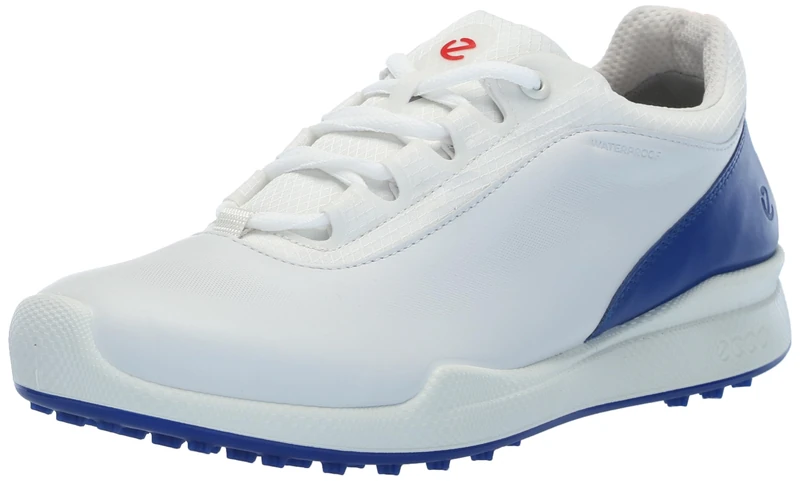 ECCO Men's Biom Hybrid Bny Waterproof Golf Shoe, White/Mazarine Blue, 4/4.5 UK