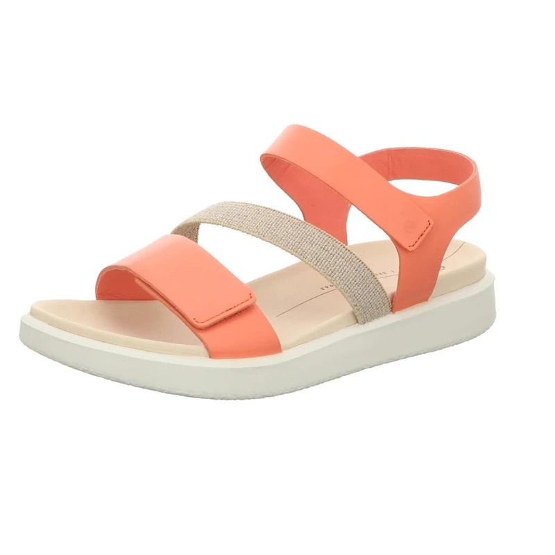 ECCO Women's Flowt 2 Band Sandal, Coral Nubuck, 6.5/7 UK