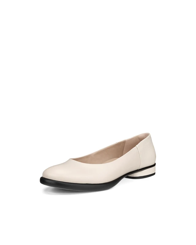 ECCO Women's Sculpted Luxe Ballerina Ballet Flat, Limestone, 4/4.5 UK
