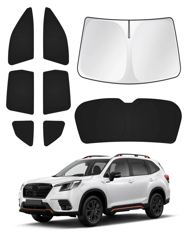 Canvcle Sunshades for 2019-2023 Subaru Forester Accessories Windshield Sunshade Side Rear Windows Sun Visor Privacy Protection Keep Vehicle Cool Black 8PCS