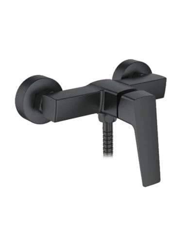 Ibergrif M12007B Shower Faucet, with Hand Shower, Hose and Holder, Black