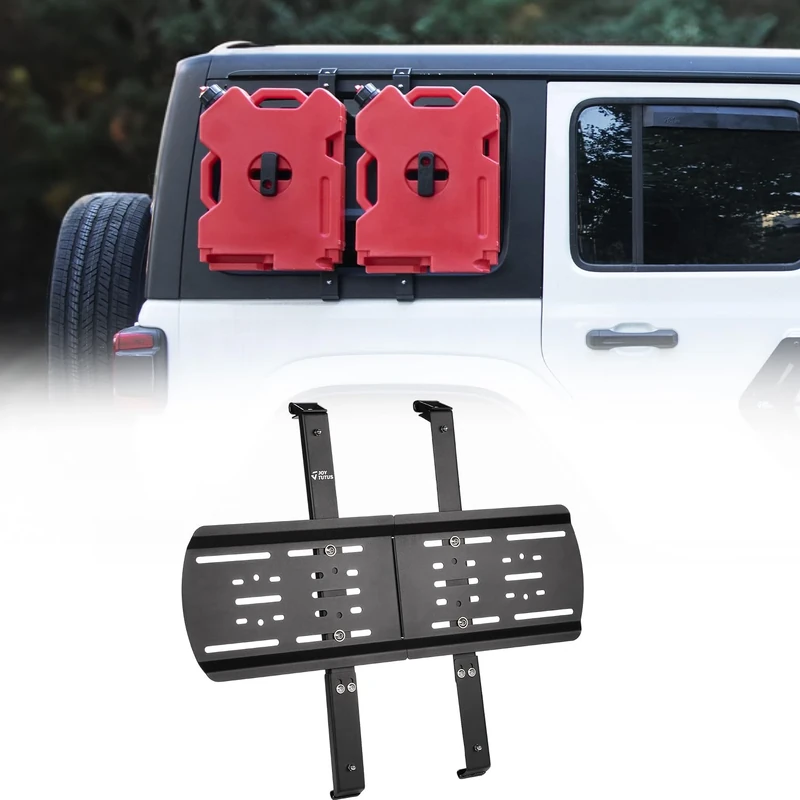 JOYTUTUS Rear Window Storage Panel Kit Compatible with Wrangler JL, Mounting Plate Kits for Recovery Traction Boards Mount Gas Can Mount