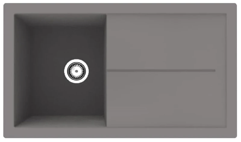 Respekta Cleveland Mineralite Sink 86 x 50 cm Single Bowl Suitable for Base Cabinets from 50 cm Wide Grey