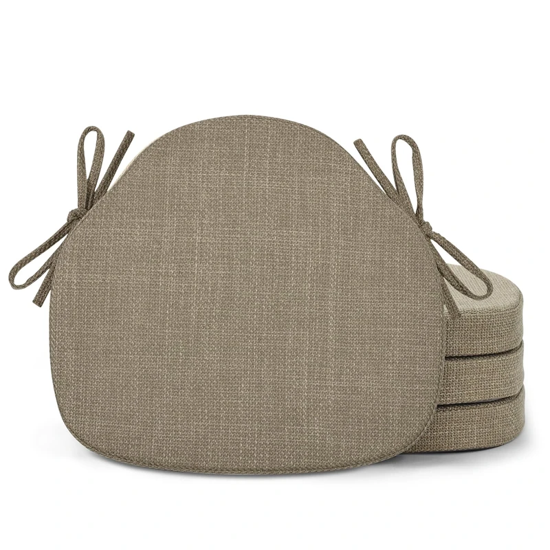 Shinnwa Dining Chair Cushions Set of 4 Windsor Chair Pads for Dining Room Memory Foam Seat Cushions for Kitchen Chairs with Ties & Textured Cover, 4 Pack, 16.5 x 15.5 x 2 Inches