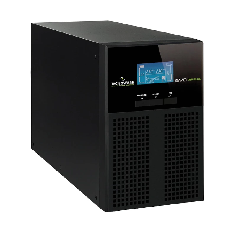 Tecnoware Power Systems - Evo DSP Plus UPS, DSP on Line Technology (VFI), Efficiency 94%, Full Protection, Compatible Generators, USB/RS232 Ports, 1200 VA