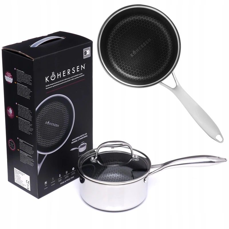 KOHERSEN Saucepan with lid Black Cube 16cm - Image 1