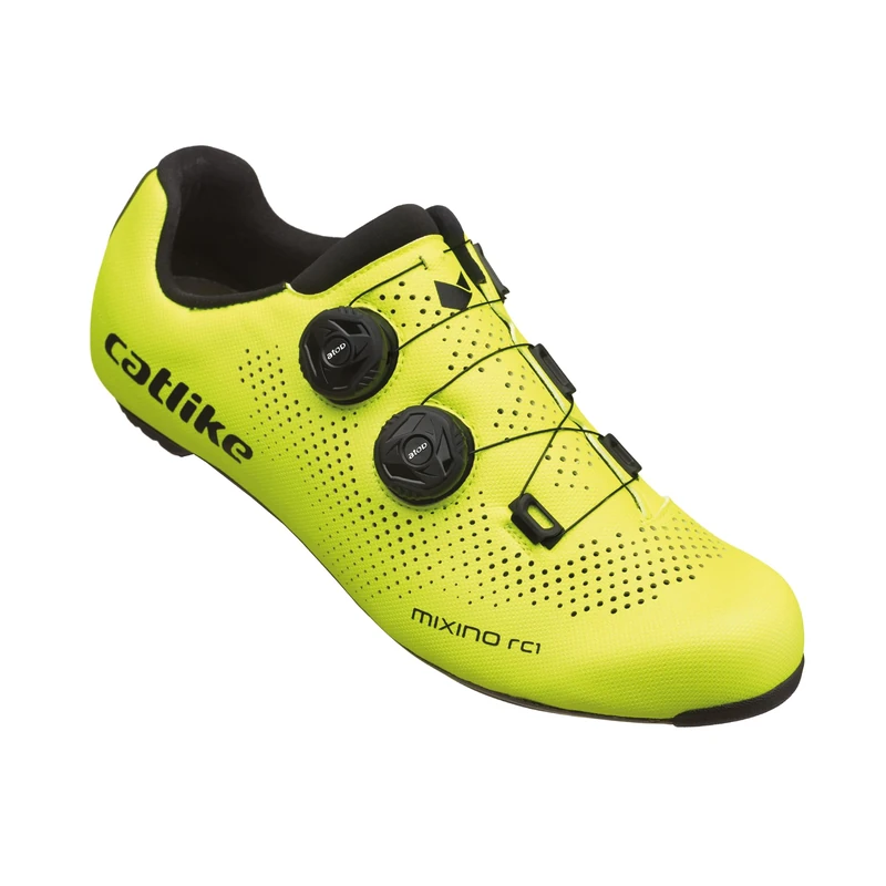 Catlike 7200100027 - Mixino RC1 Road Cycling Shoes Size 44 – High-Performance Lightweight Design with 3K Carbon Sole, Micro-Adjustable Dial System, Advanced Breathable Microfibers, Yellow Fluor