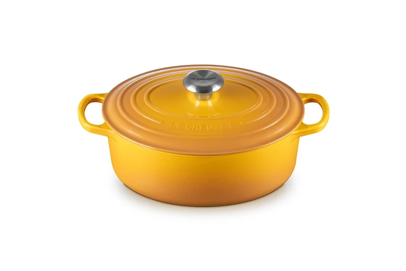 Le Creuset Signature Enamelled Cast Iron Oval Casserole Dish with Lid, 27 cm, 4.1 Litre, Nectar,21178276724430