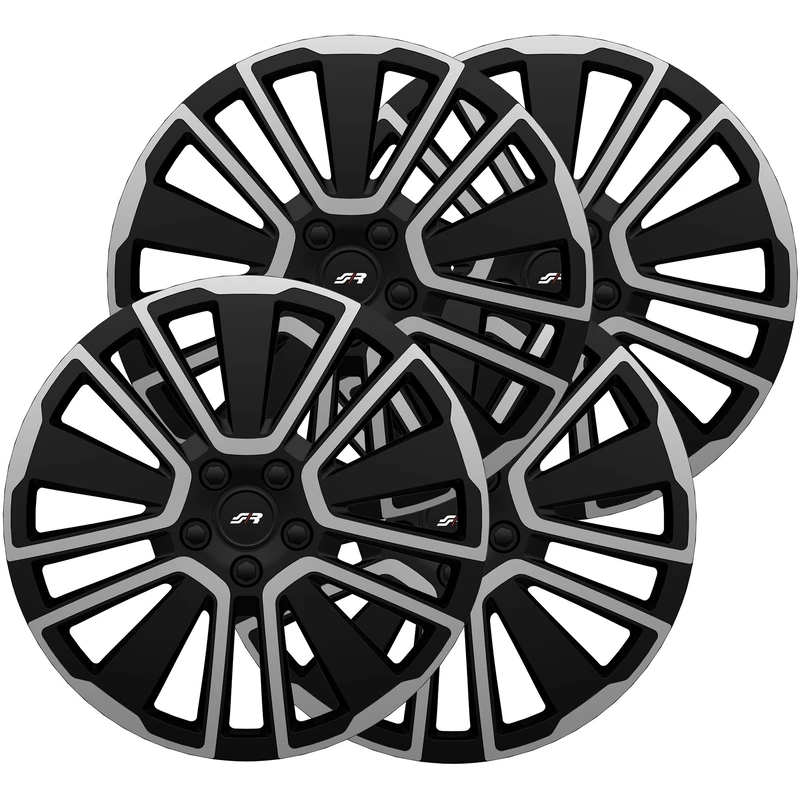 Simoni Racing SCU/15 Set of 4 Scuba Universal Wheel Trims 15 Inch Car Wheel Covers, Grey and Black